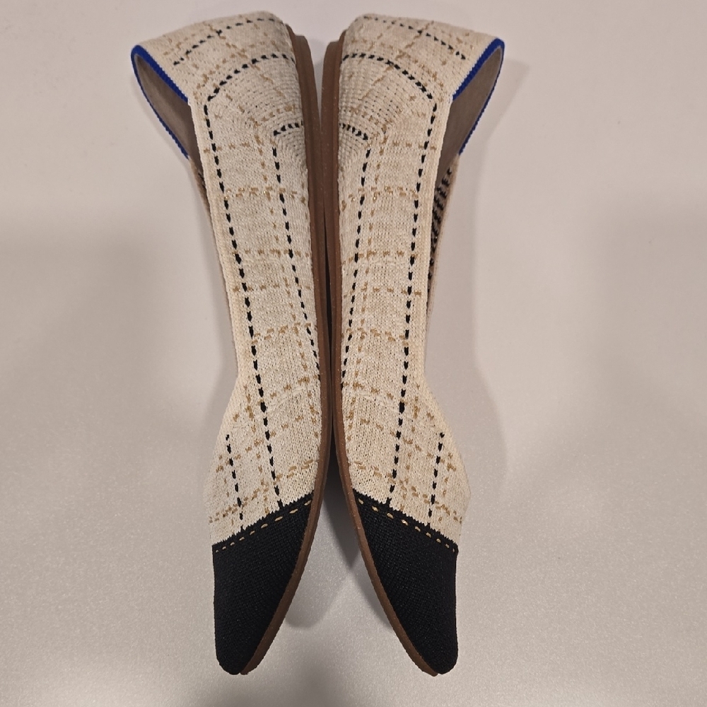 Rothy's Cream and Black Pointed Flats - Picture 4 of 10